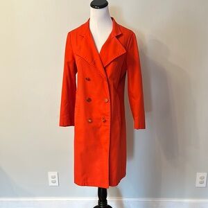London Fog Red Trench Jacket with Wide Lapels